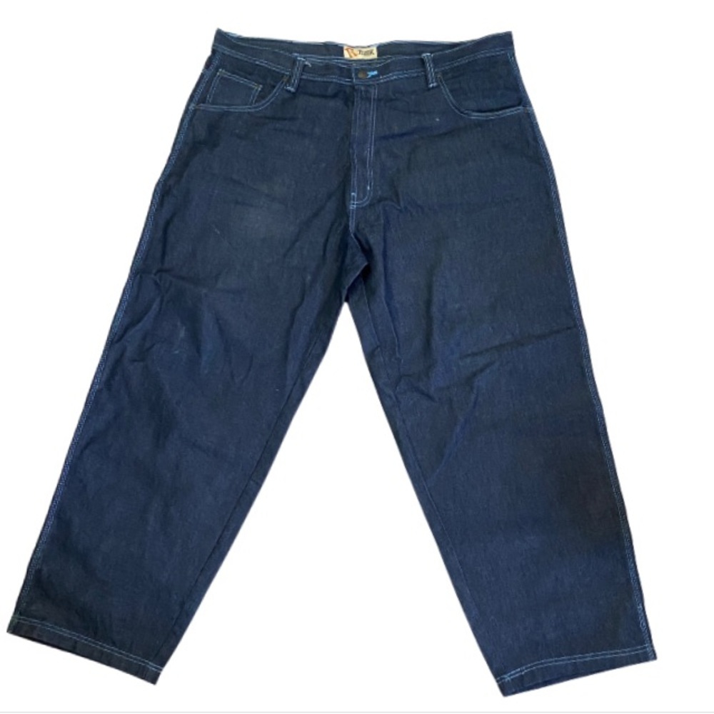 RISK 100% Cotton Men’s Dark Blue Denim Jeans Size 44x32